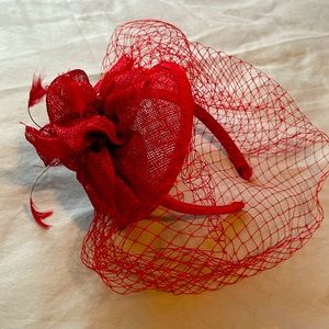 Red Hat with Veil for Red Hat Society affairs